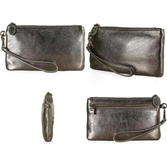 New Women's Genuine Leather Wristlet Clutch Wallet Purse - Picture 5 of 6